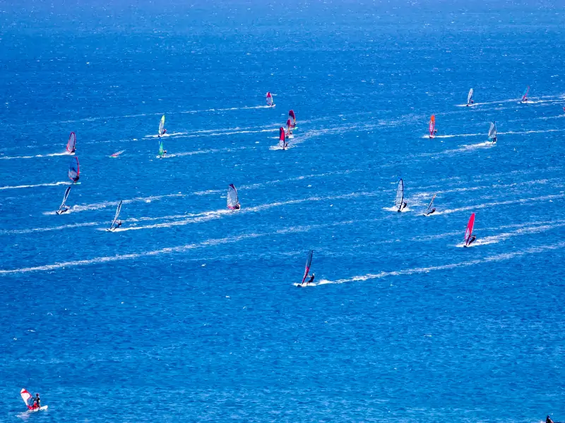 Windsurfing at Vassiliki Beach Windsurfing at Vassiliki Beach